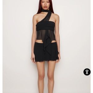 Danielle Guizio Chiffon Wrap Top XXS